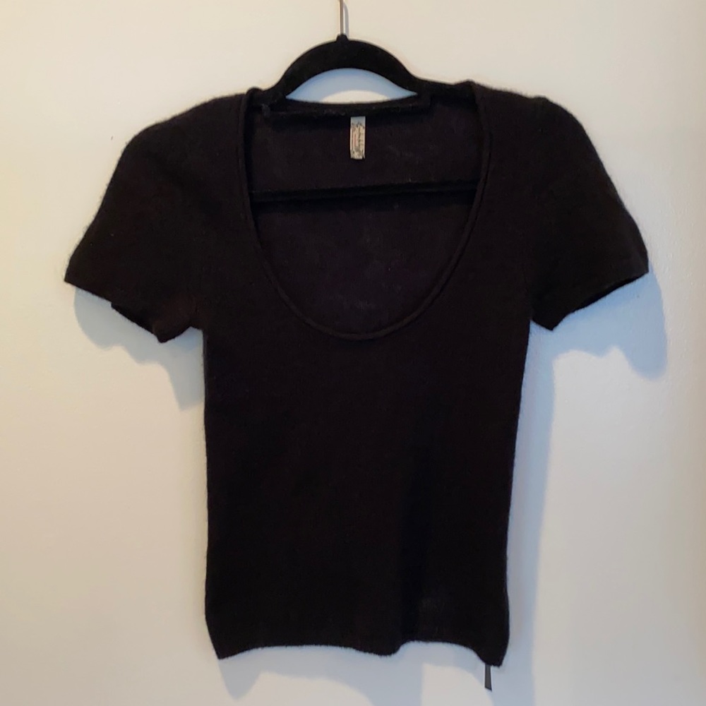 Black Cashmere Sweater Shirt - Size M